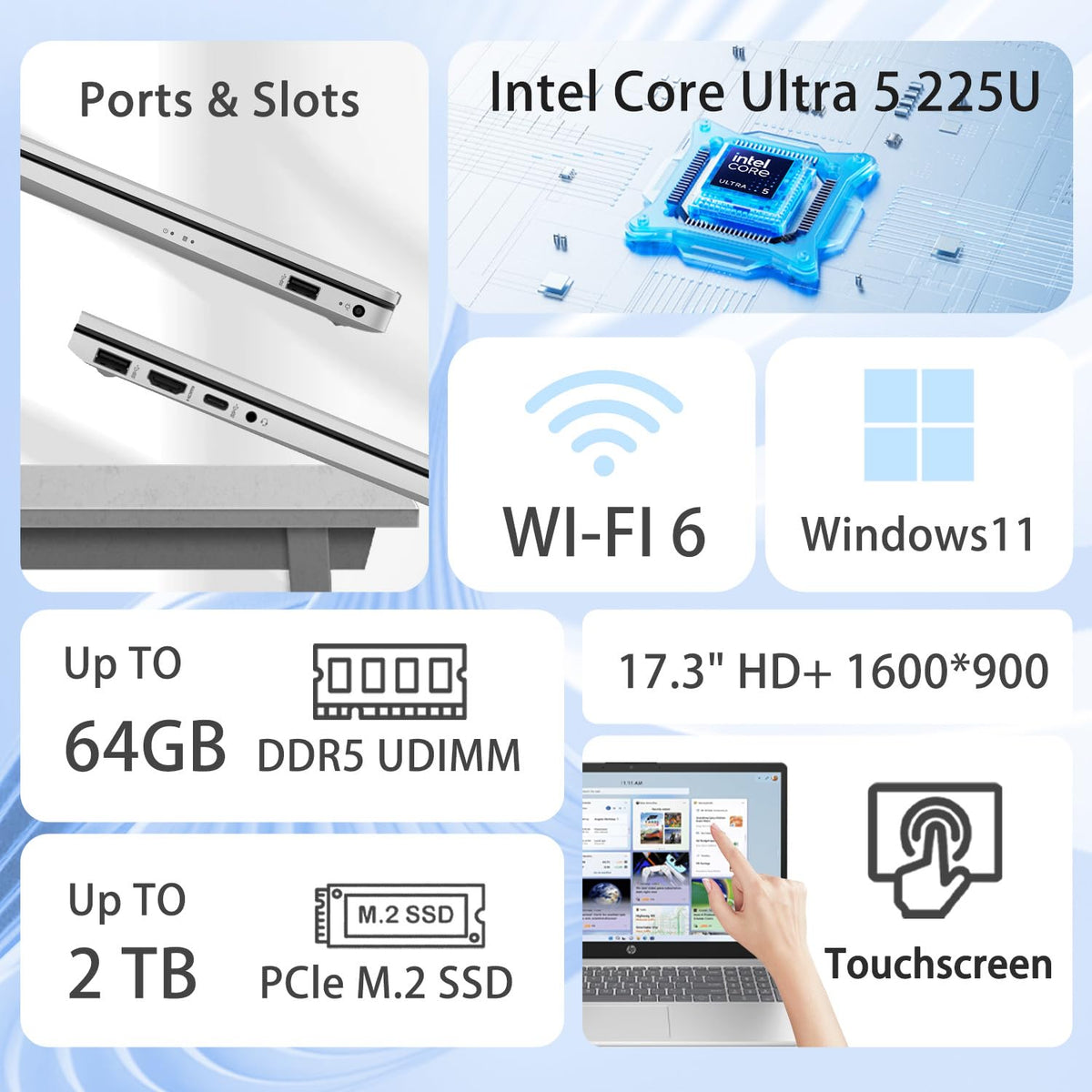 17.3" Touchscreen 16GB DDR5 1TB SSD Business Laptop C132
