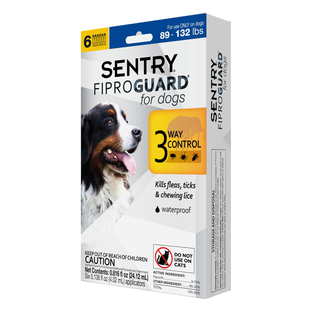 Flea & Tick Dogs 89-132 lbs Fipronil 6-Month Y5126