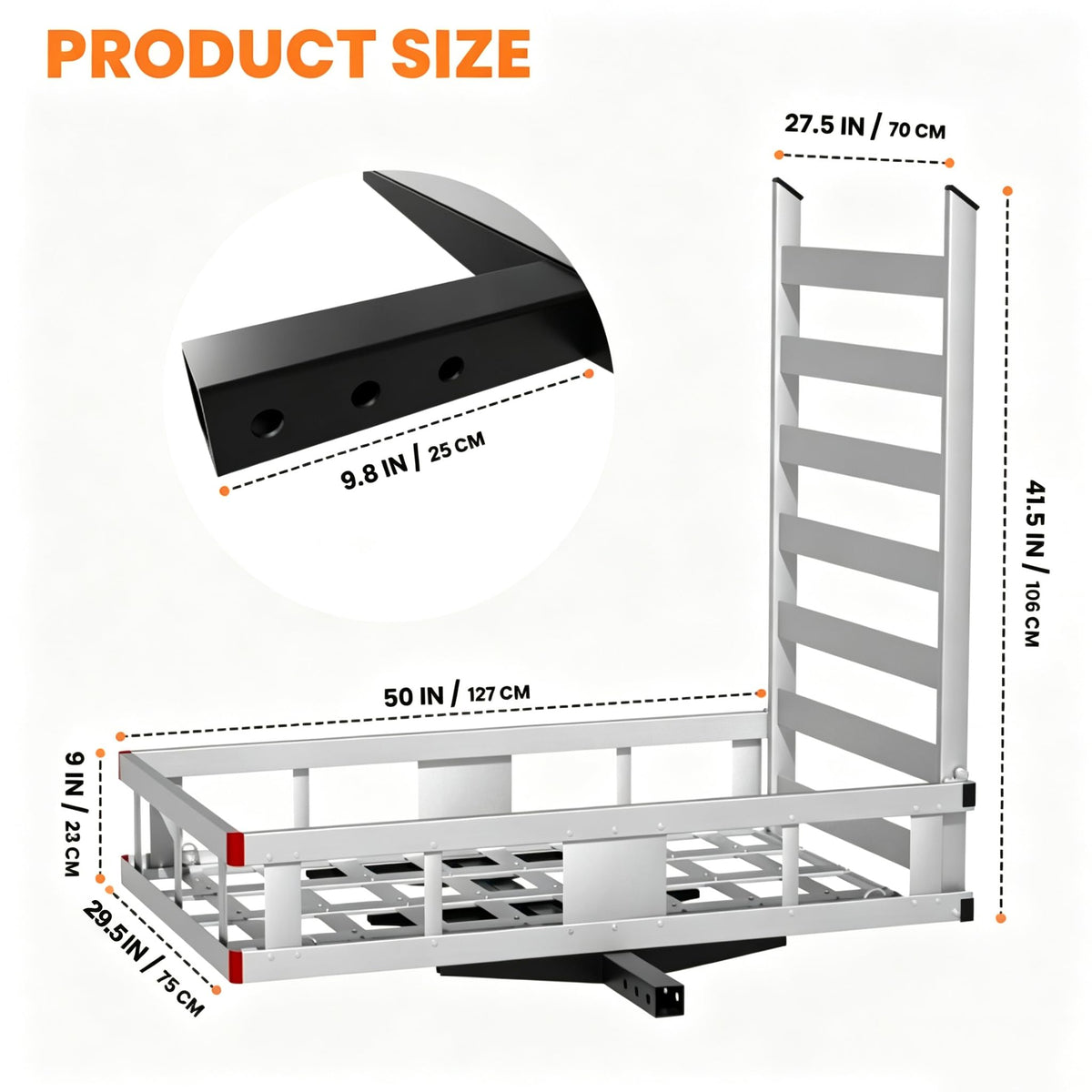 Aluminum Hitch Cargo Carrier with Ramp B5218