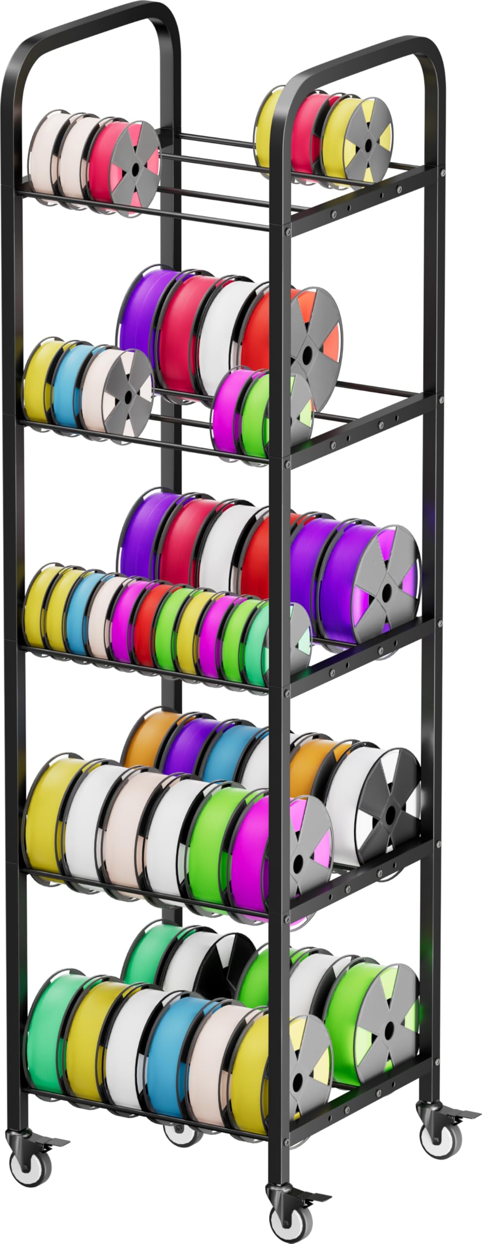 5-Tier 3D Printer Filament Storage Rack with Wheels H6000