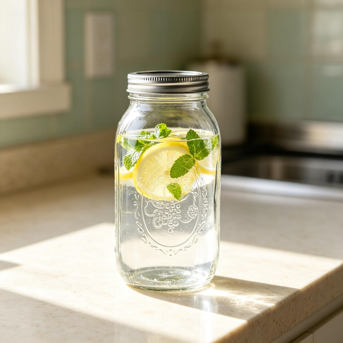 16Oz Regular Mouth Jars with Lids & Bands 12 Pack I72306