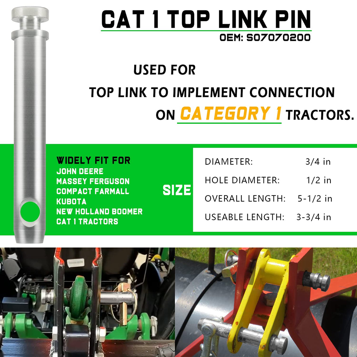 Quick Hitch Bushing Kit with Top Link and Lynch Pin L24038