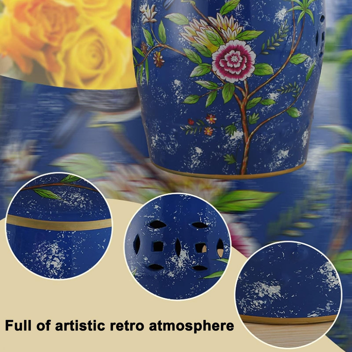 Ceramic Drum Garden Stool N248398
