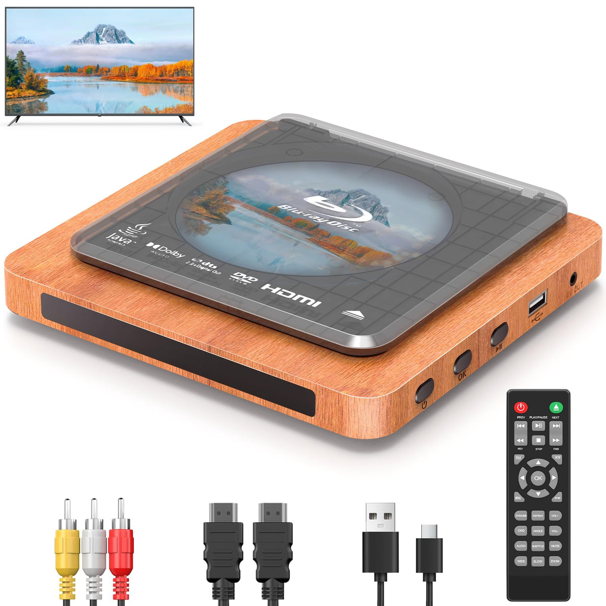 Blu-ray Player with HDMI/AV Cables & Remote W54226