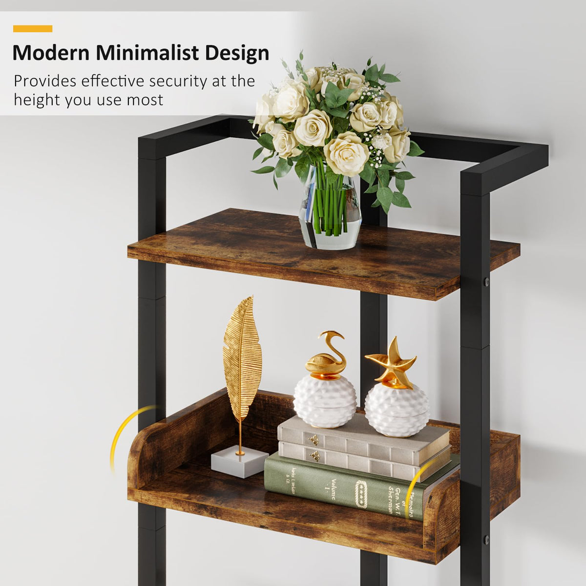 5 Tier Wood Bookcase with Metal Edge Protection Z980249