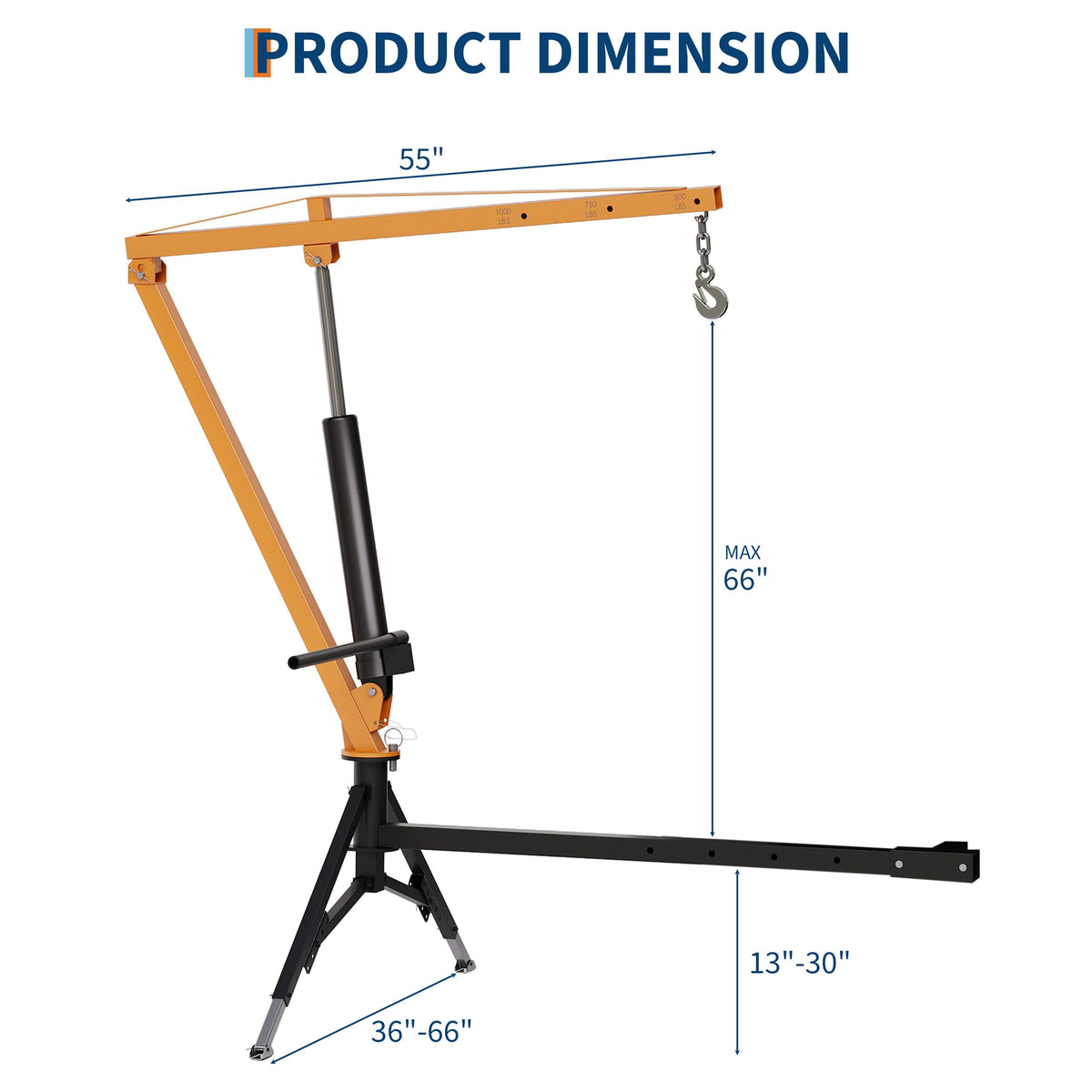 1000 lb Hitch Mount Hydraulic Pickup Truck Crane V934123