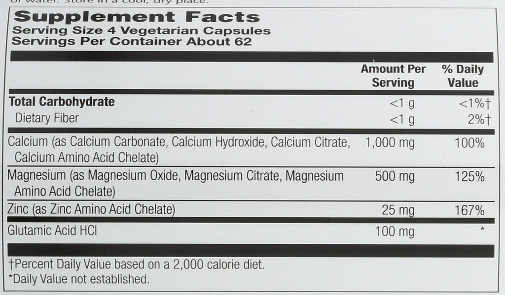 Calcium Magnesium Zinc Capsules 250 Count D812962