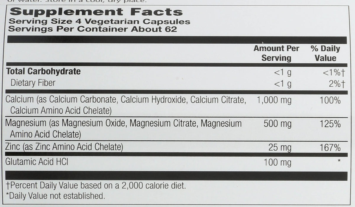 Calcium Magnesium Zinc Capsules 250 Count D812962