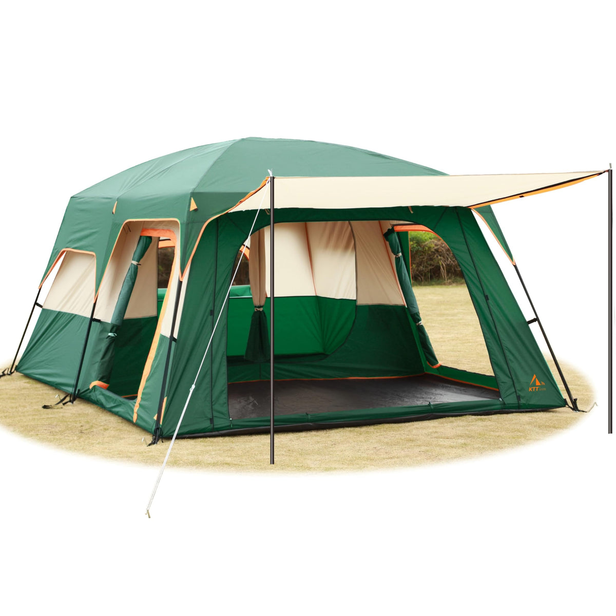 Extra Large 12-14 Person 2 Room Waterproof Double Layer Cabin Tent K958518