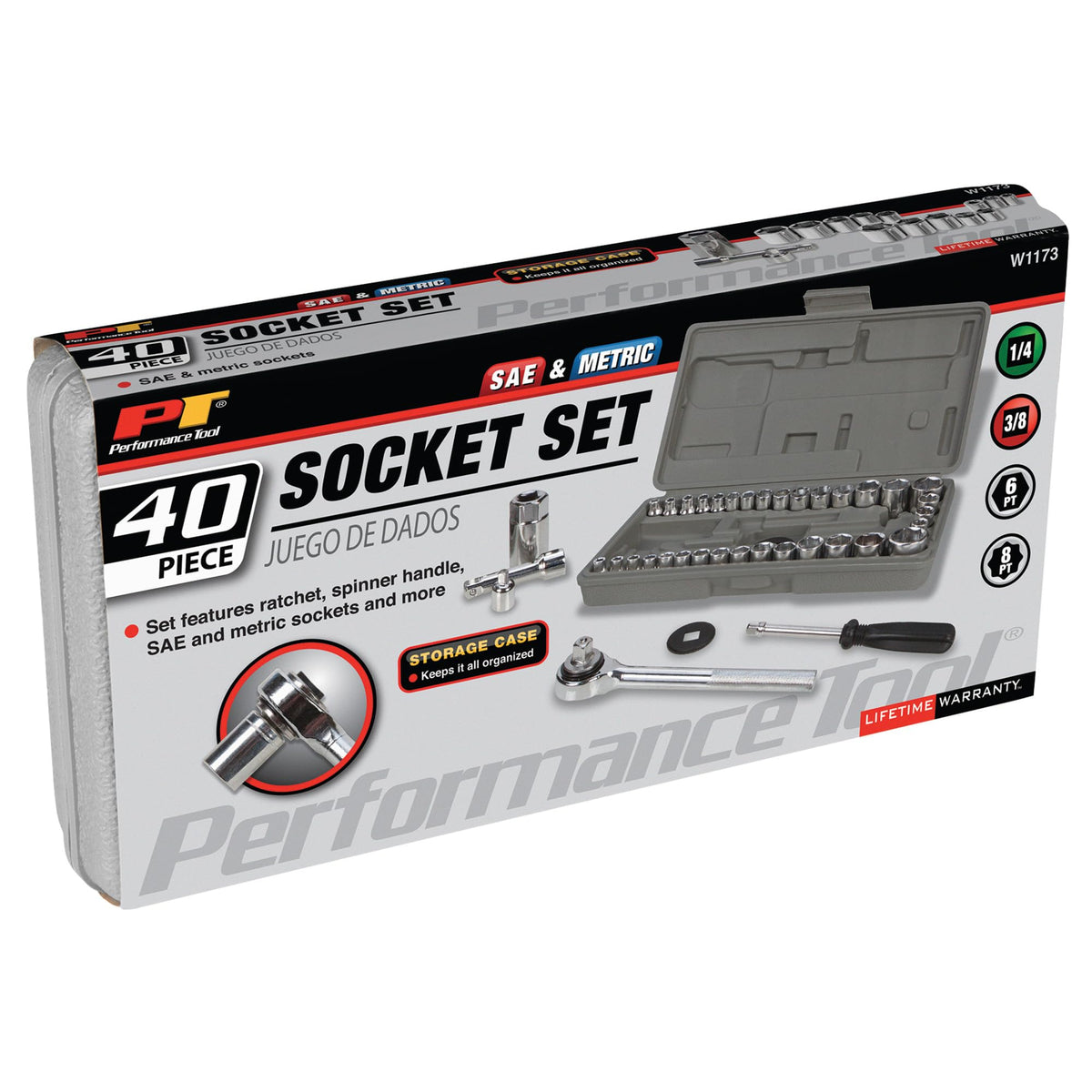 40-Piece SAE and Metric Socket Wrench Set E333