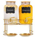 1 Gallon Stainless Steel Beverage Dispenser with Stand and Spigot O6461
