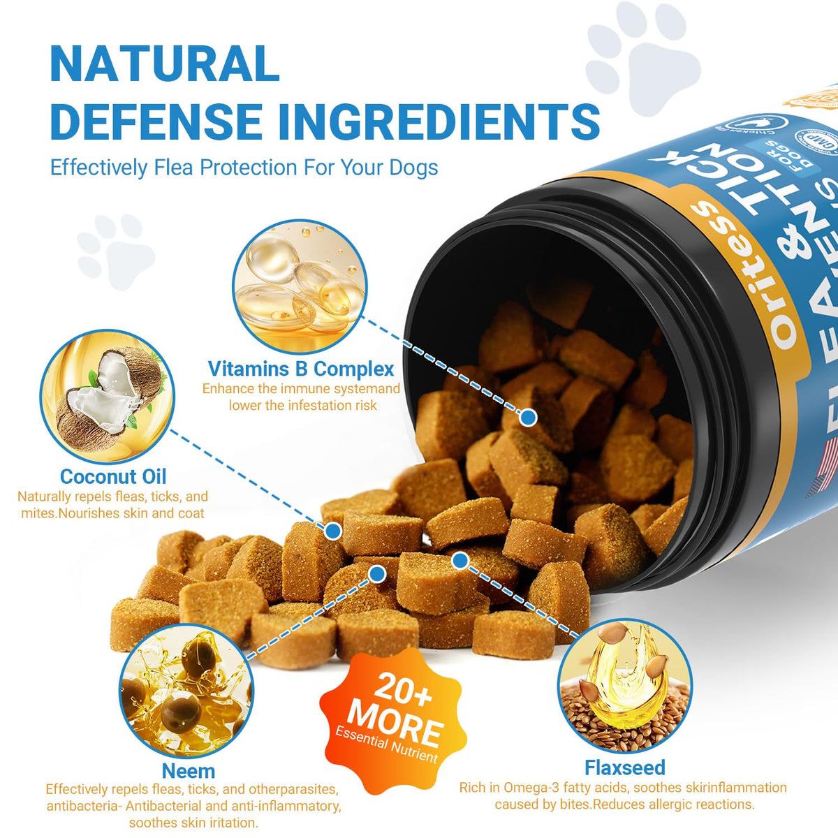 Flea and Tick Prevention for Dogs 200 Soft Chews Chicken Flavor F974