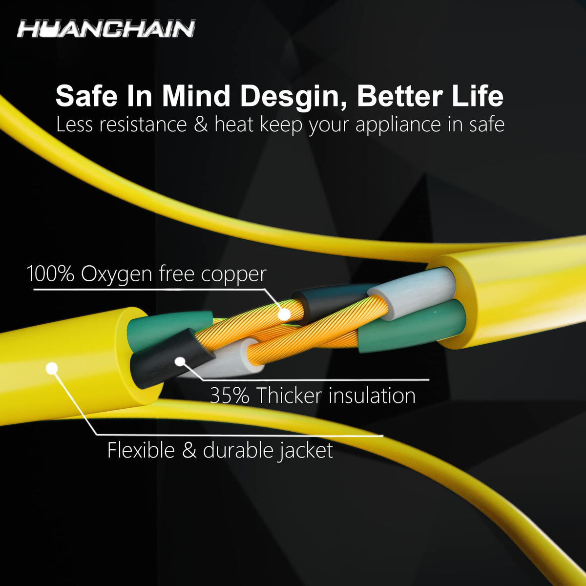 100 FT 12/3 Gauge Heavy Duty Outdoor Extension Cord Waterproof Y434