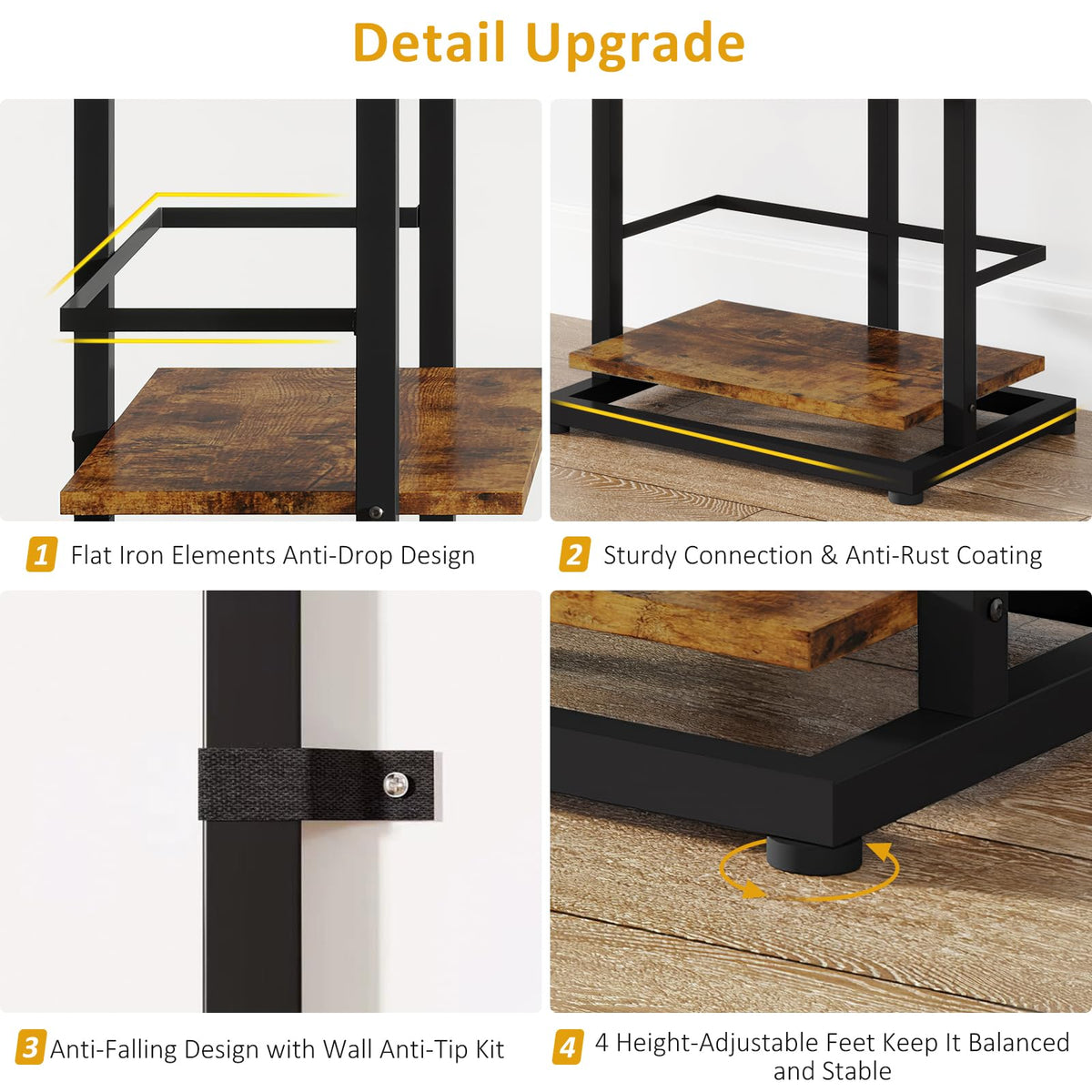 5 Tier Wood Bookcase with Metal Edge Protection Z980249