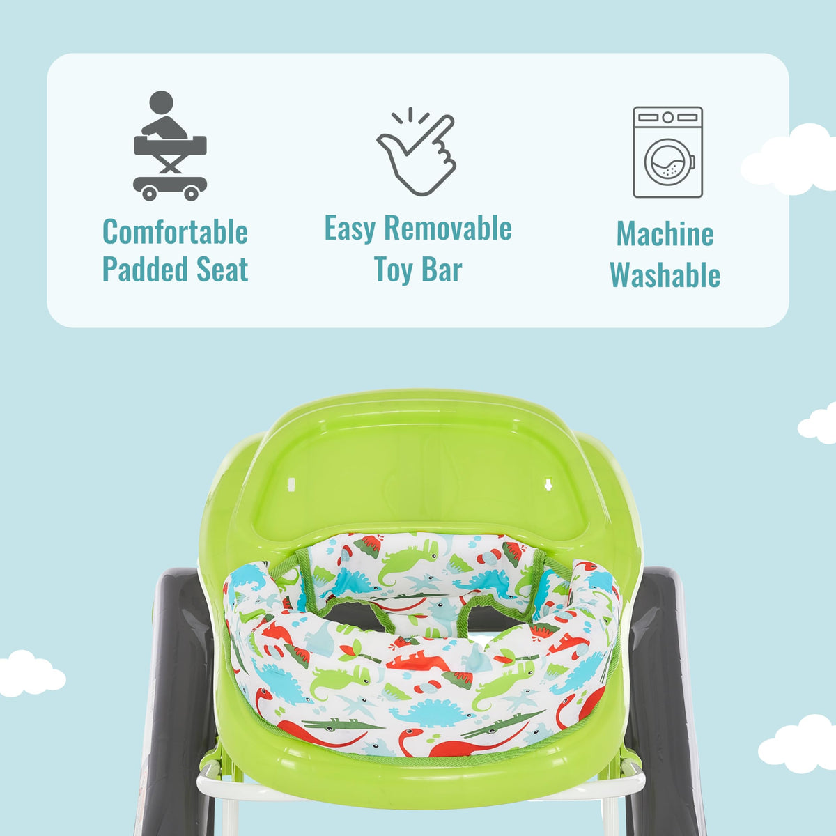 2-in-1 Convertible Baby Walker with Adjustable Seat R12370