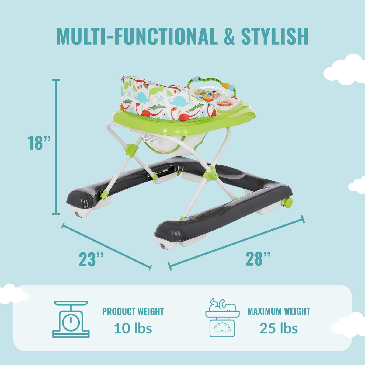 2-in-1 Convertible Baby Walker with Adjustable Seat R12370