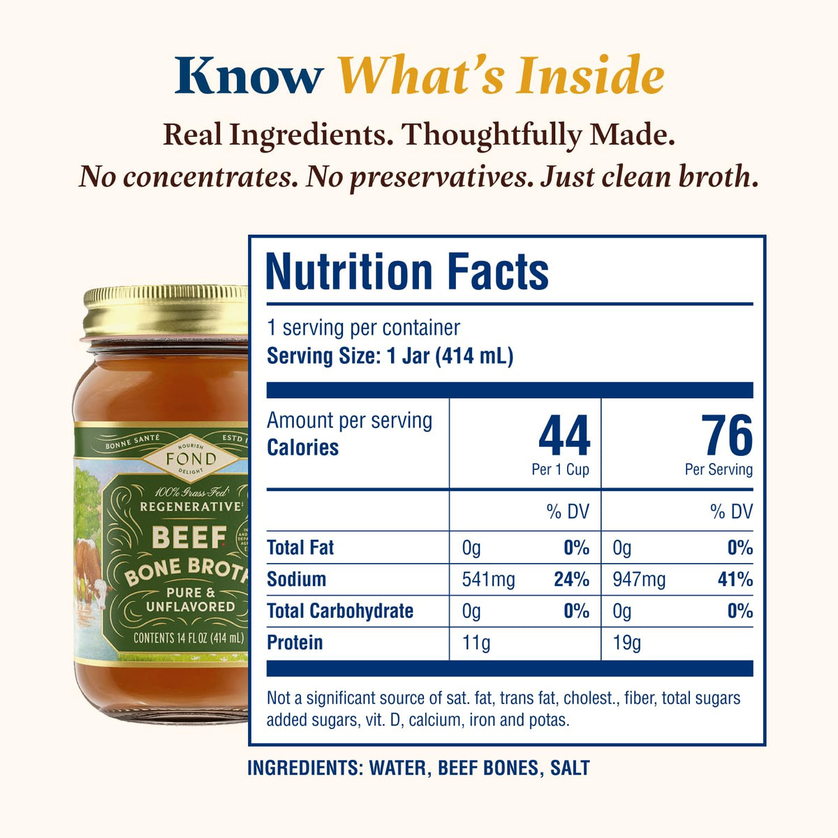 100% Grass-Fed Beef Bone Broth 4-Pack U963