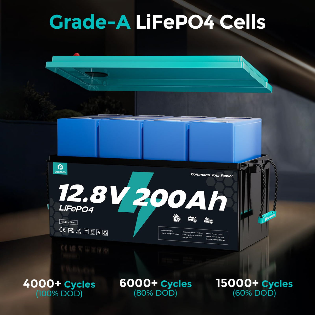 12V 200Ah LiFePO4 Battery N48983