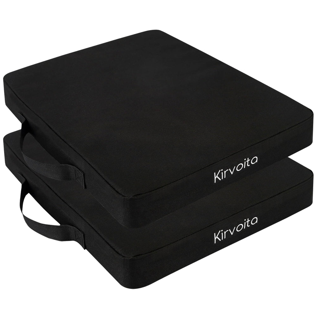 Black 2 Pack Waterproof Oxford Stadium Seat Cushions D55716