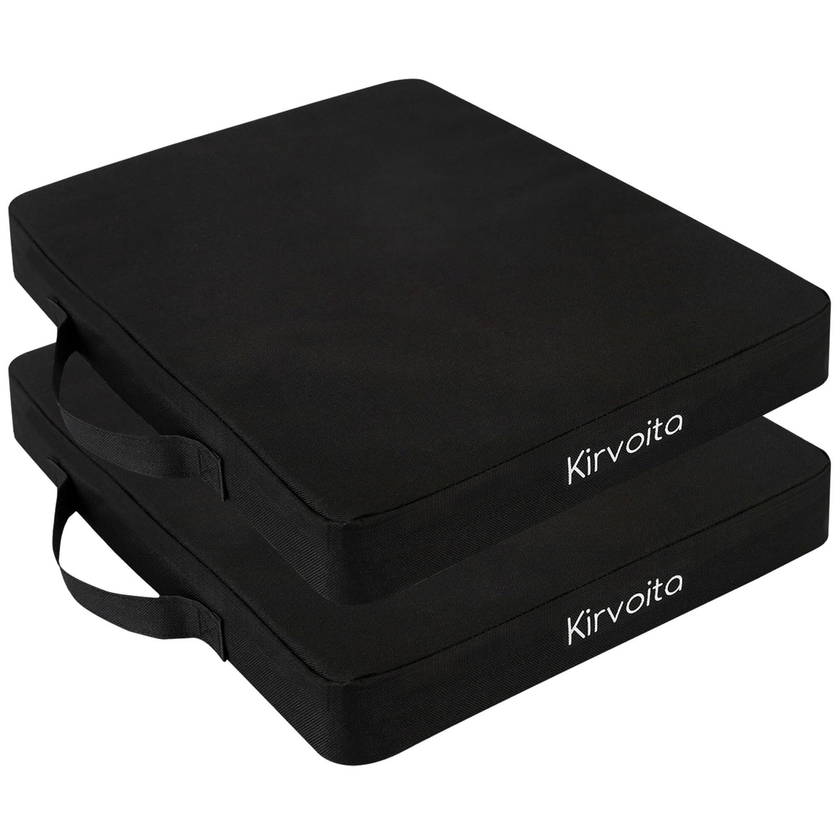 Black 2 Pack Waterproof Oxford Stadium Seat Cushions D55716