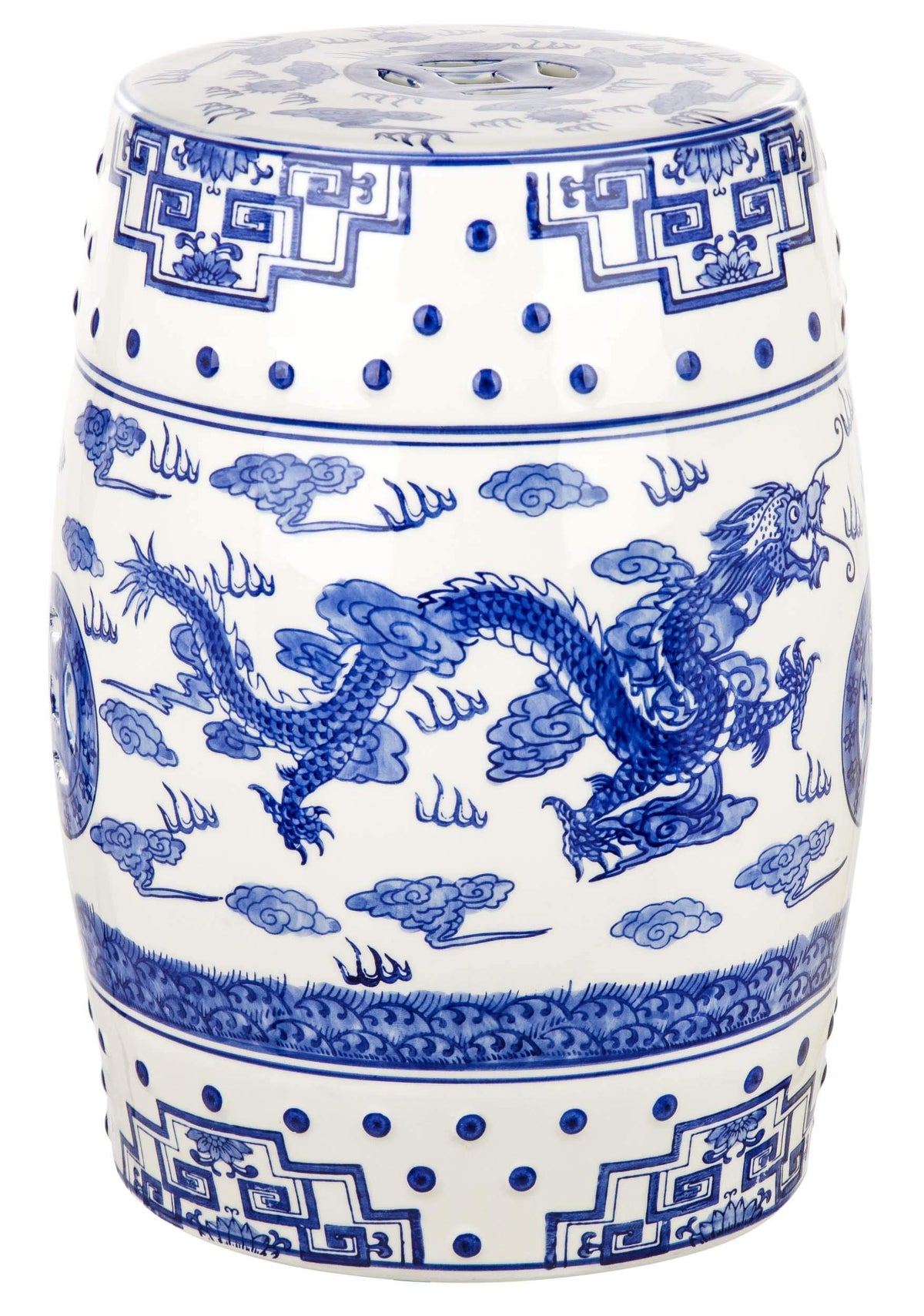 Blue Ceramic Garden Stool R542
