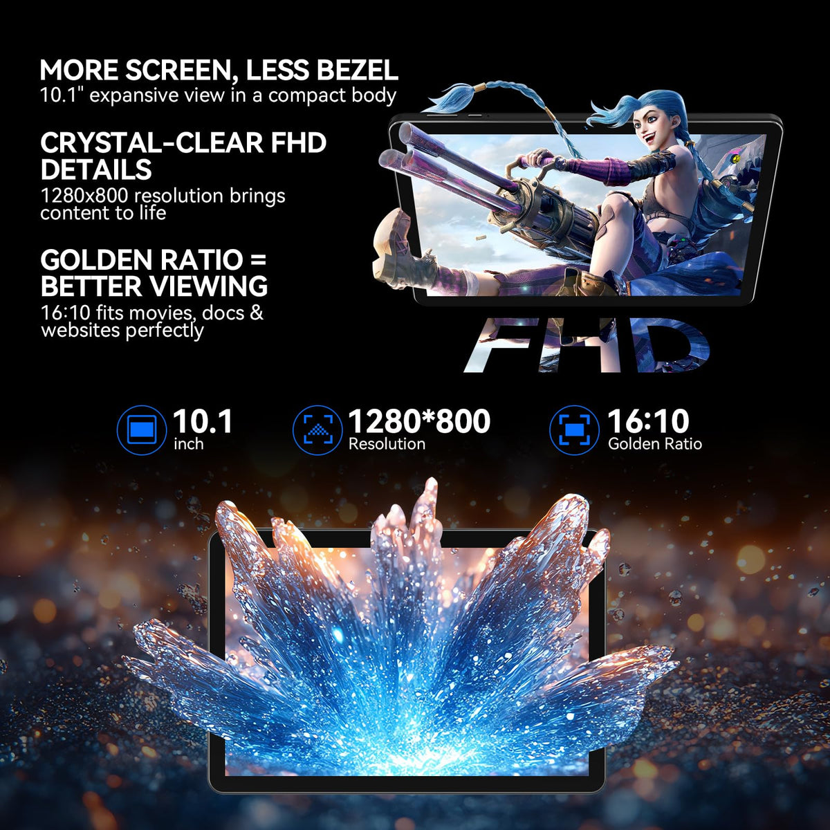 10.1 inch Android 15 Tablet Octa-Core 16GB RAM 64GB ROM M975