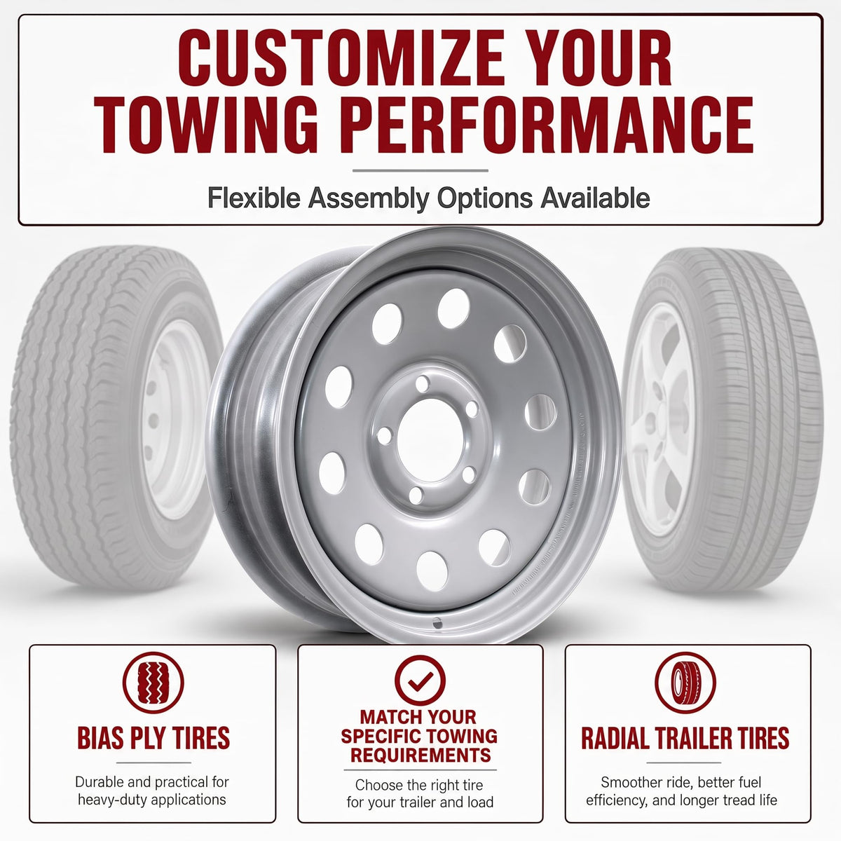 15 Inch 5 Lug Silver Trailer Wheel F586511
