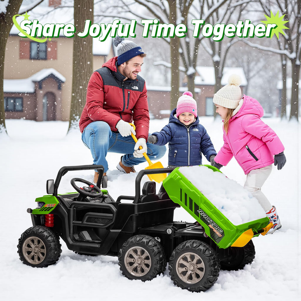 24V 2 Seater 4WD 6-Wheels Battery Powered Ride On Dump Truck T489