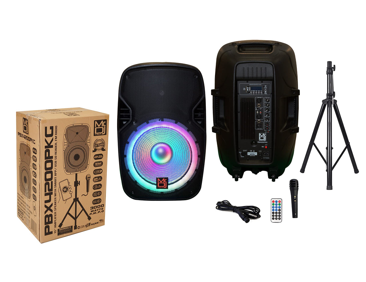 15" Powered Portable PA Speaker System Combo Set B6556