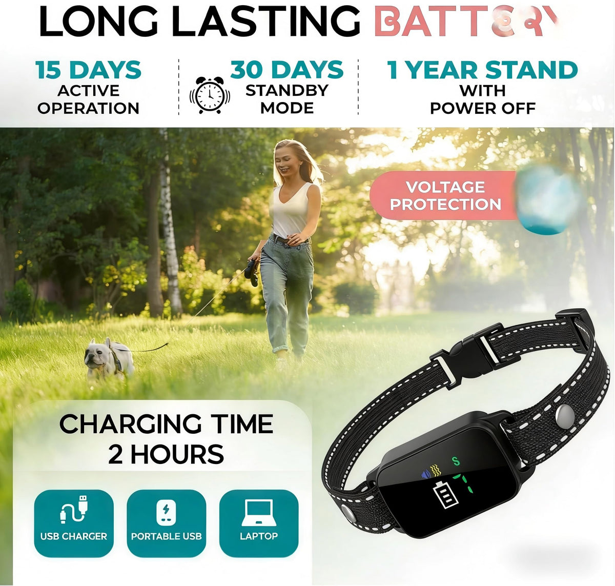 2 Pack Small Anti Barking Training Collar D2089