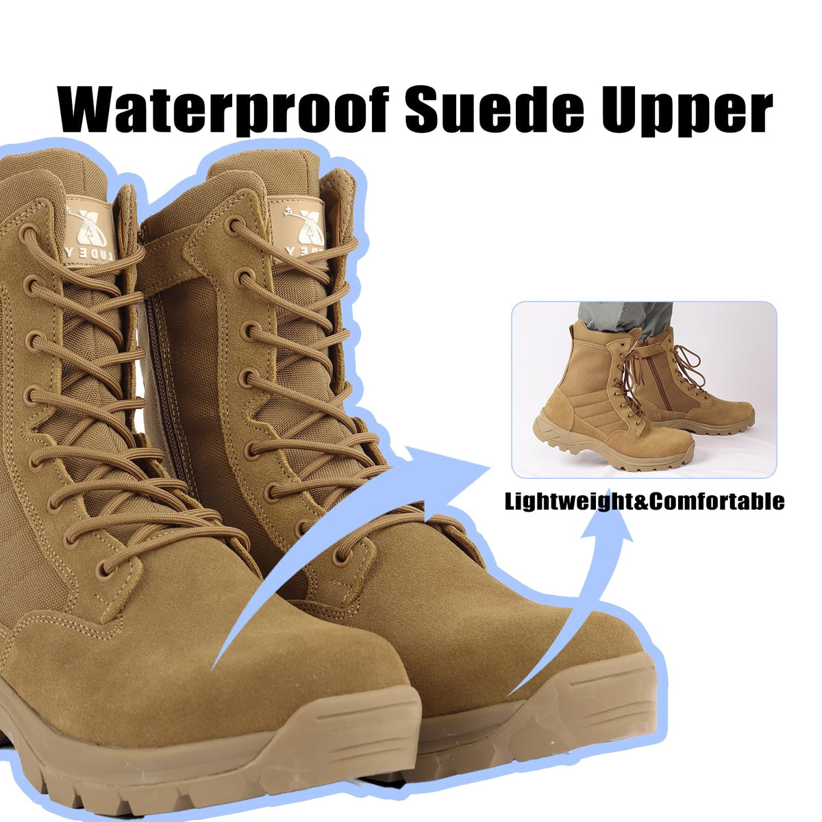Lightweight Tactical Boots with Side Zipper E5179