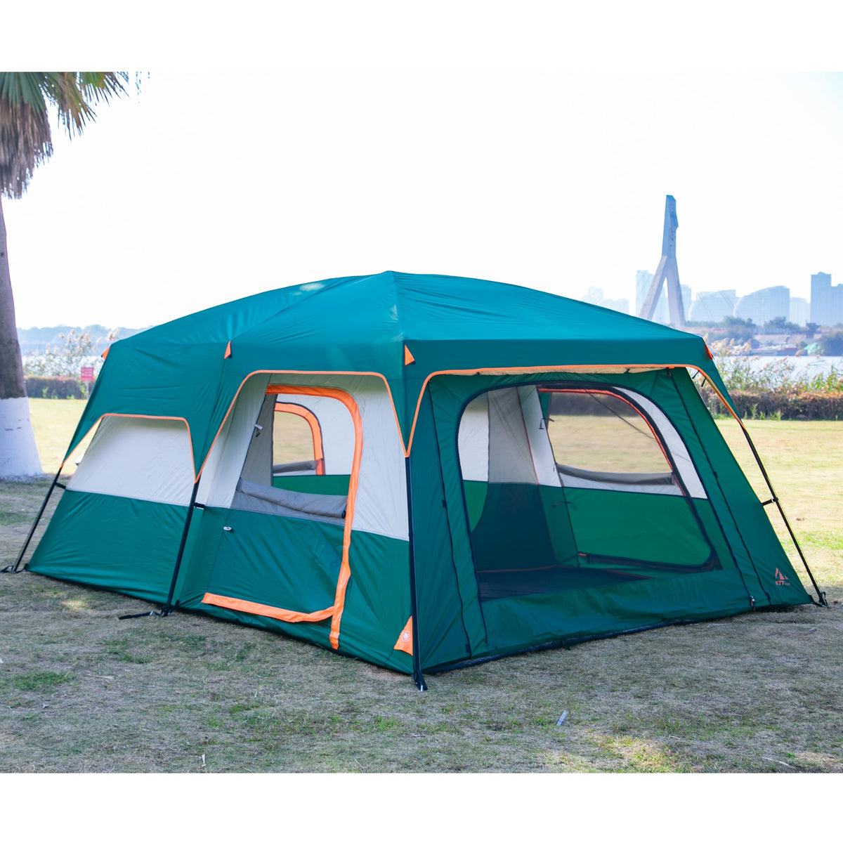 Extra Large 12-14 Person 2 Room Waterproof Double Layer Cabin Tent K958518