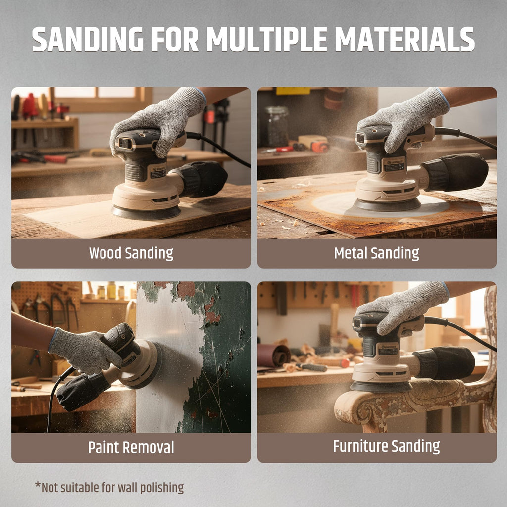 5-Inch Variable Speed Random Orbital Sander with Dust Bag Q449