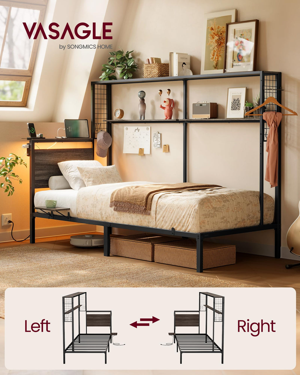 Twin Size Metal Bed Frame with Headboard X231