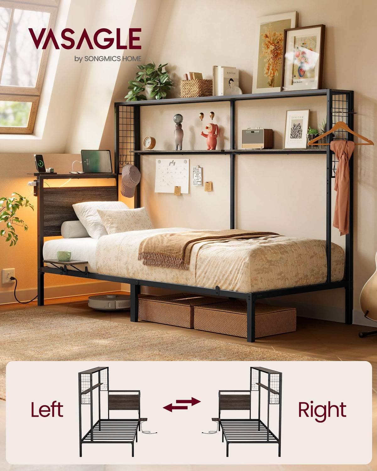 Twin Size Metal Bed Frame with Headboard X231