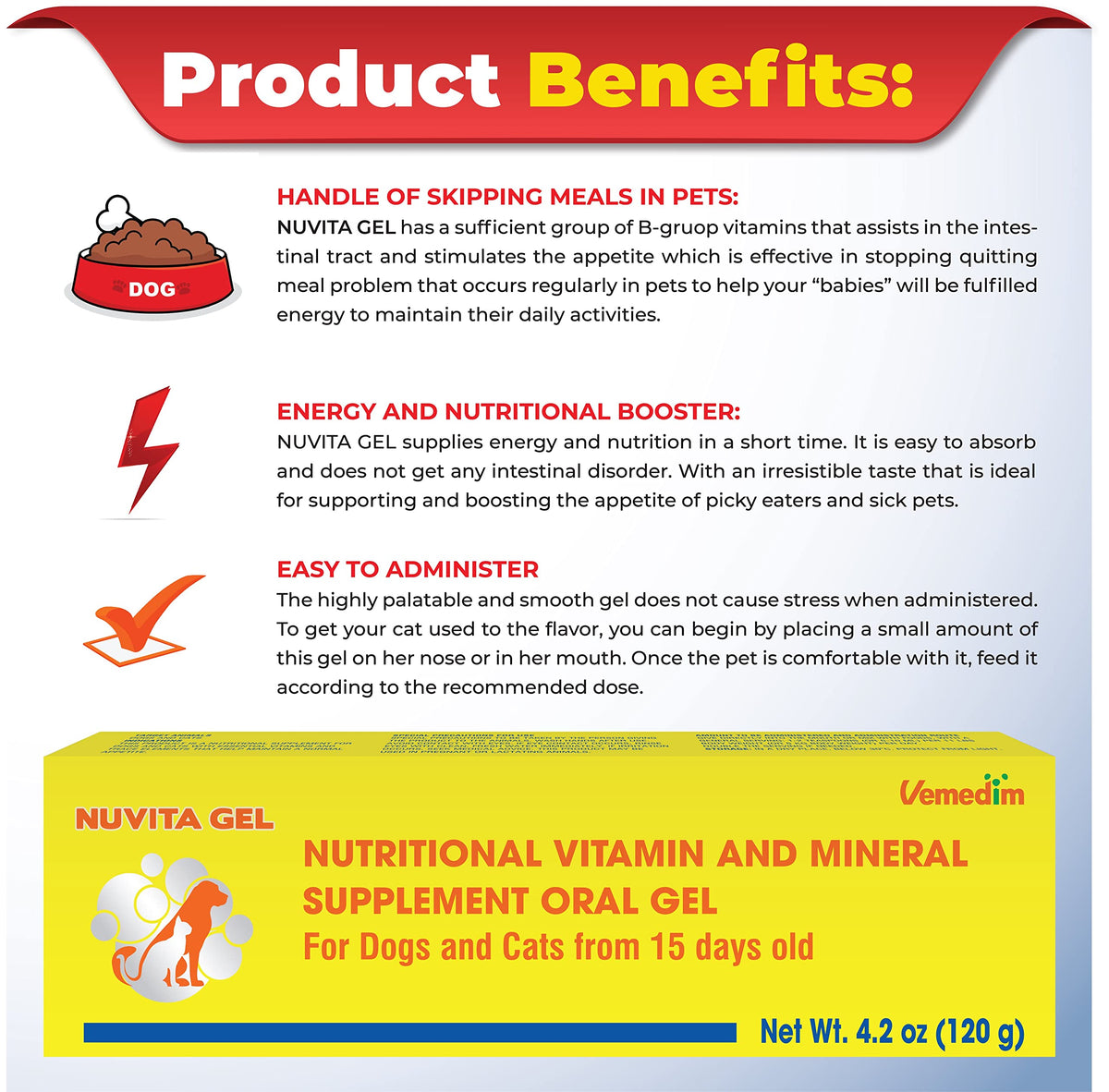Nutritional Vitamin Gel for Dogs and Cats 4.2 oz L2365