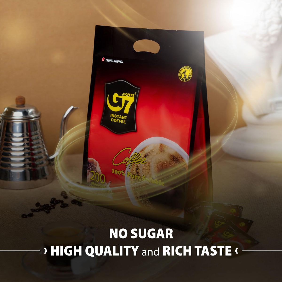 Pure Black and Cappucino Coconut Instant Coffee D47170