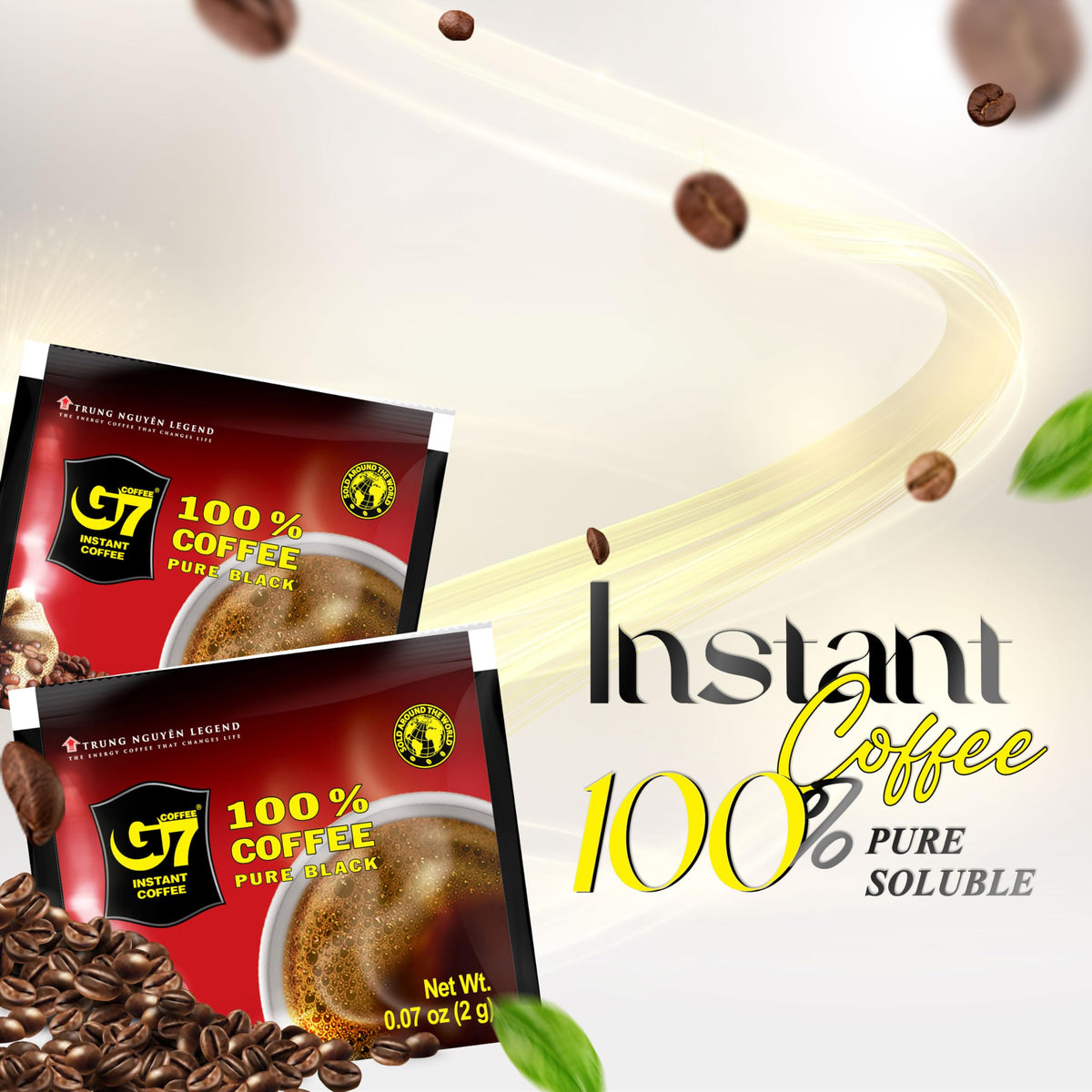 Pure Black and Cappucino Coconut Instant Coffee D47170