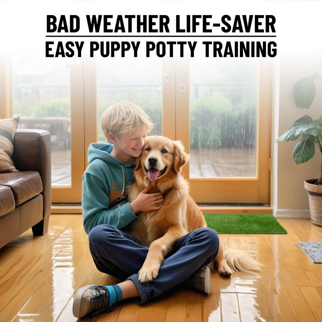 Artificial Grass Puppy Potty Training Pad with Tray, 15" x 30" Reusable H30563