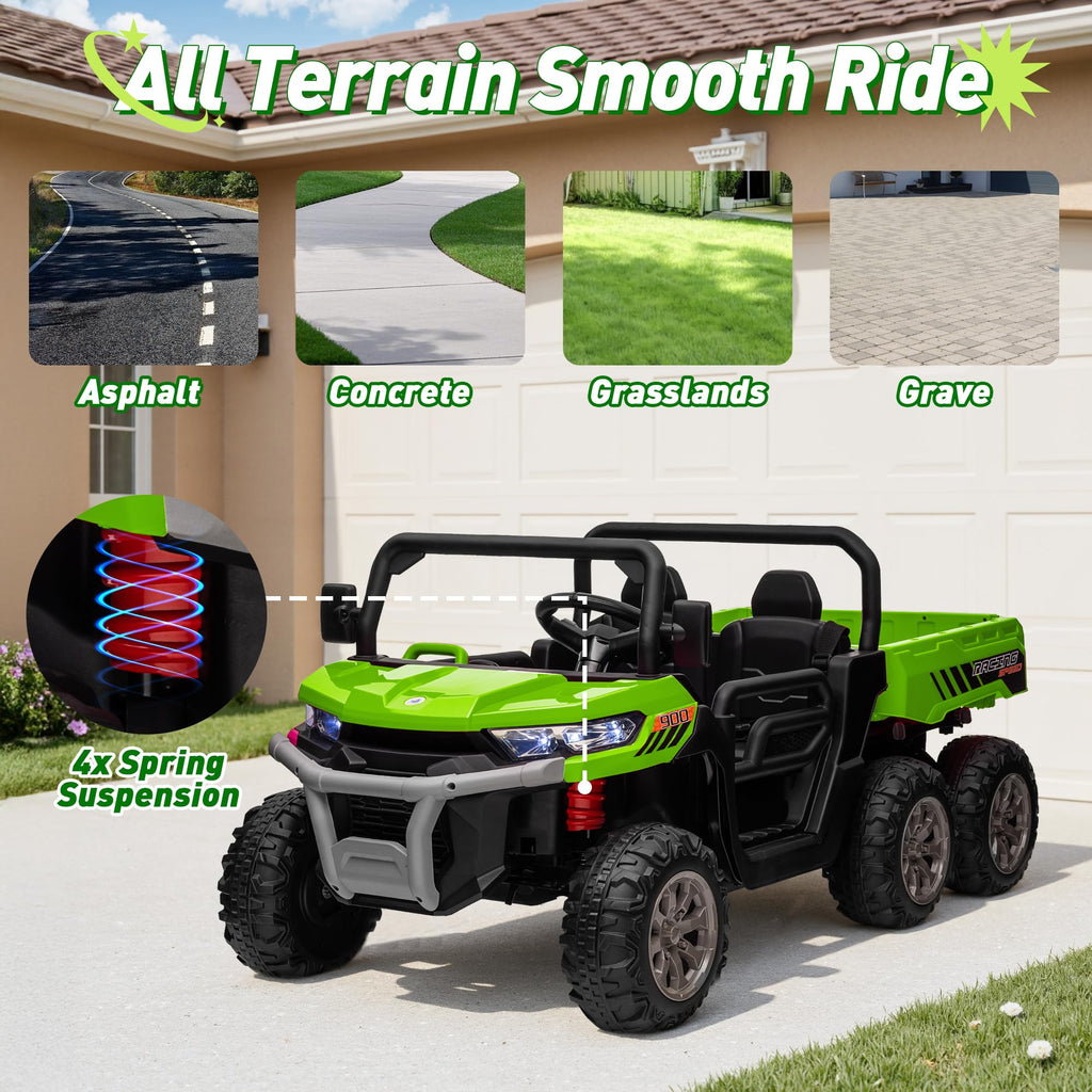 24V 2 Seater 4WD 6-Wheels Battery Powered Ride On Dump Truck T489