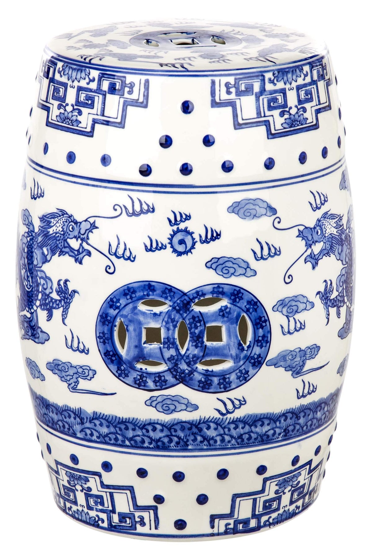 Blue Ceramic Garden Stool R542