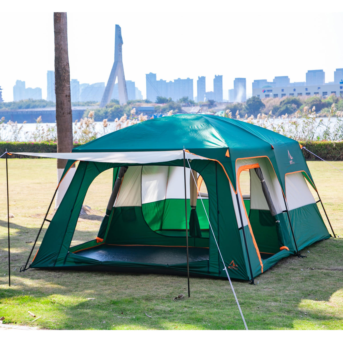 Extra Large 12-14 Person 2 Room Waterproof Double Layer Cabin Tent K958518