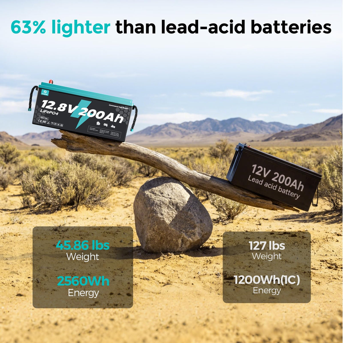 12V 200Ah LiFePO4 Battery N48983
