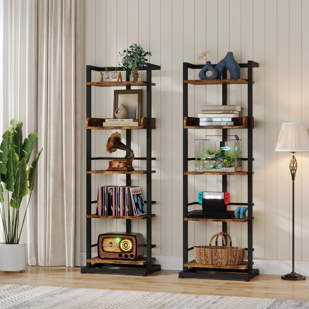 5 Tier Wood Bookcase with Metal Edge Protection Z980249