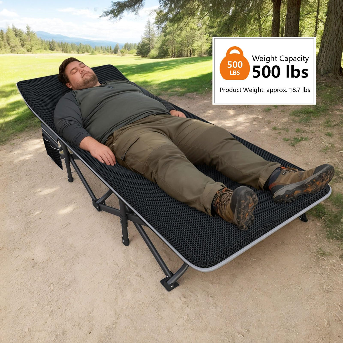 31.5" Wide Camping Cot with Pad C5643