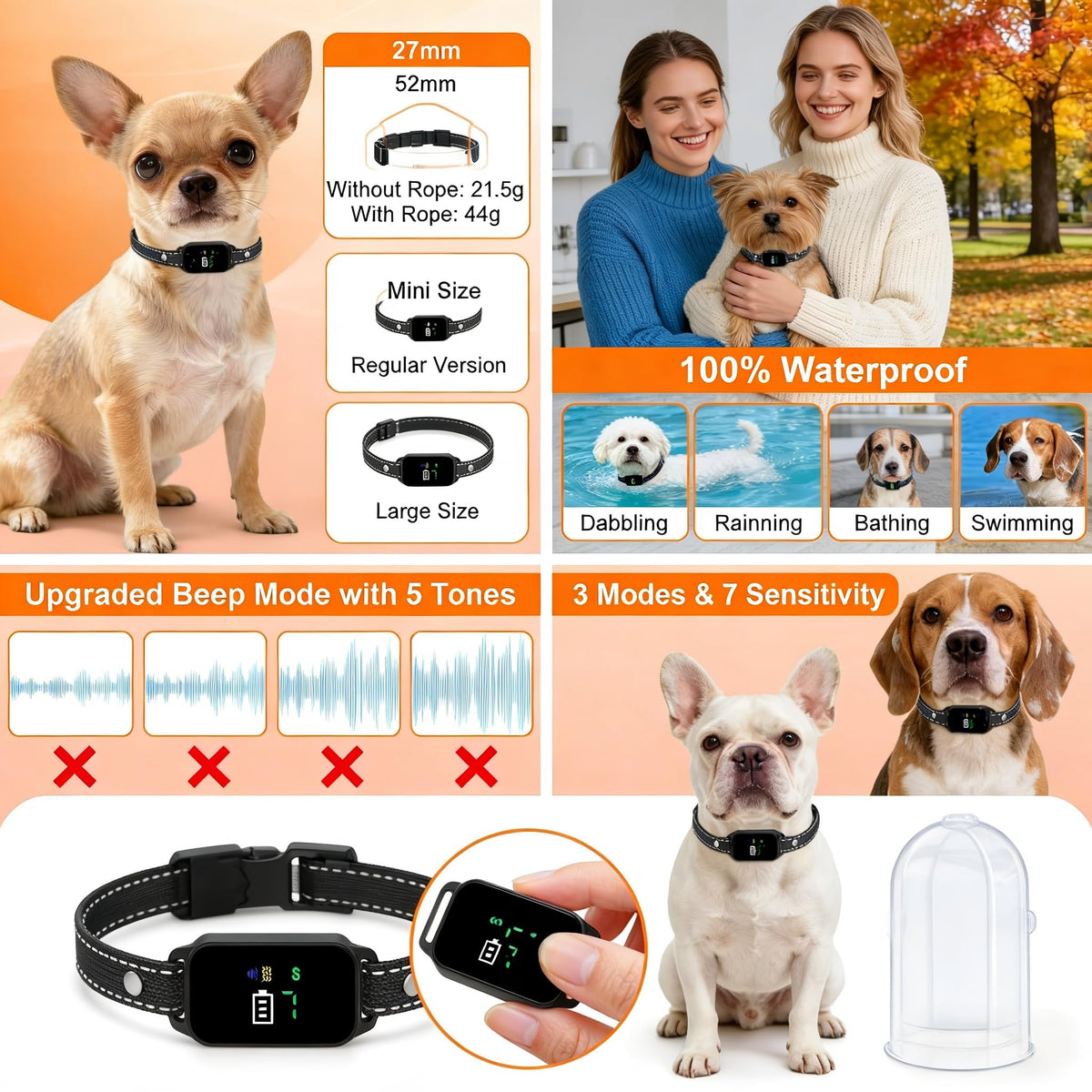 2 Pack Small Anti Barking Training Collar D2089