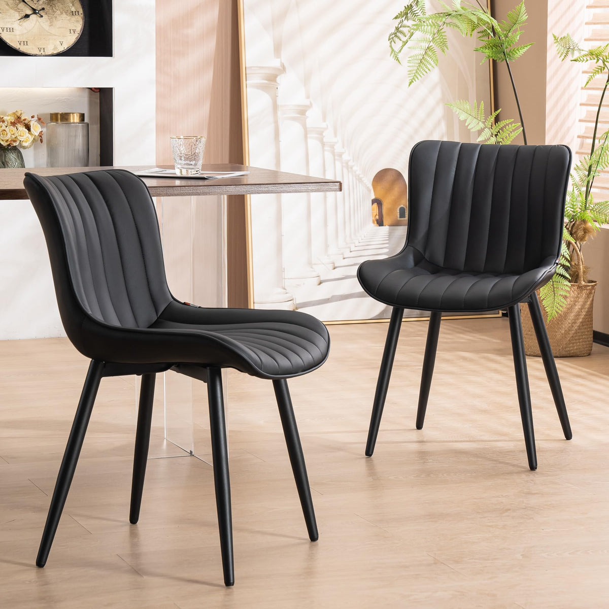 Black Dining Chairs Set of 2 I182092