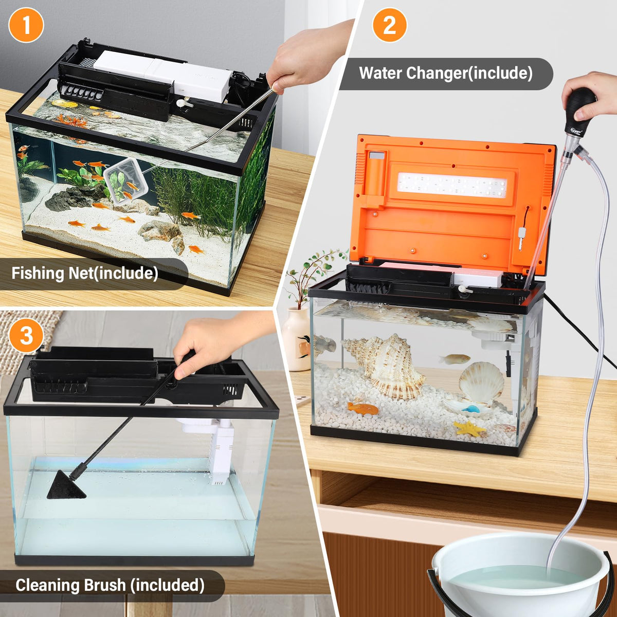 10 Gallon Glass Aquarium Starter Kit with Light Heater Pump Filter B73291