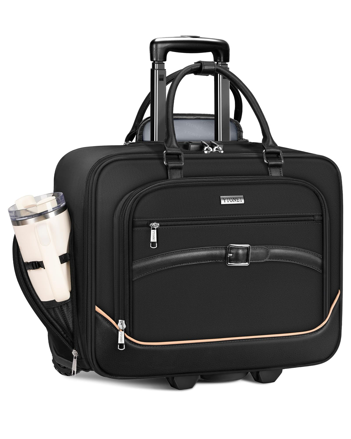 Black 17.3 In Rolling Laptop Bag with Wheels O911
