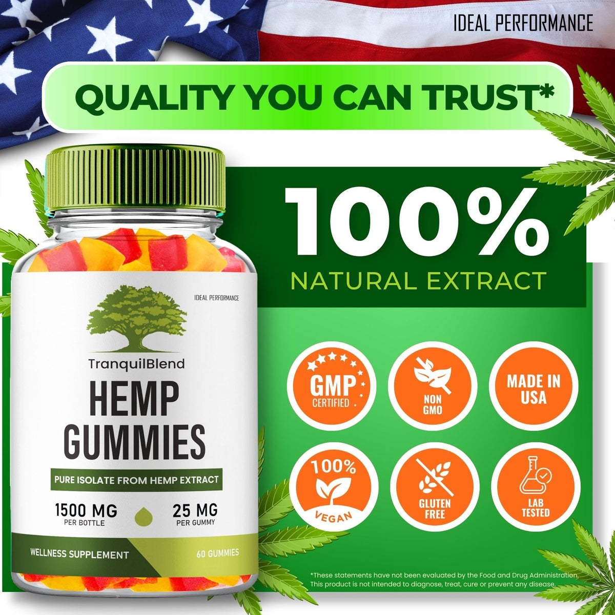 60 Gummies Hemp Gummies with Hemp Seeds Organic Extract R845